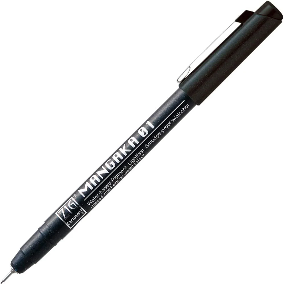 RESTOCK! Kuretake ZIG - Cartoonist Mangaka - Black - Set of 5 - Image 6